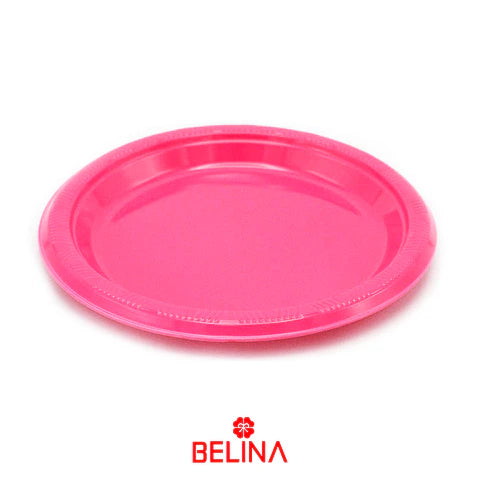 PLATO PLASTICO FUCSIA 23CM X10U