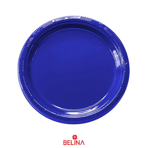 PLATO PLASTICO AZUL 23CM X10U