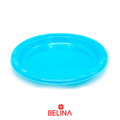 PLATO PLASTICO CELESTE 23CM X10U