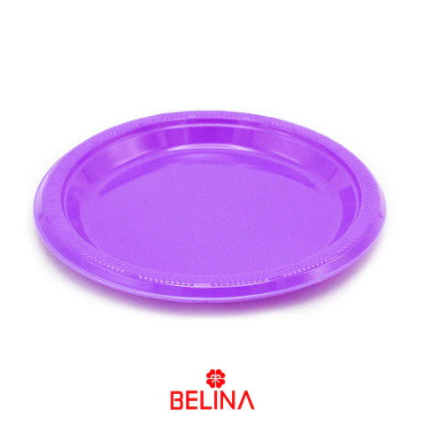 PLATO PLASTICO MORADO 23CM X10U