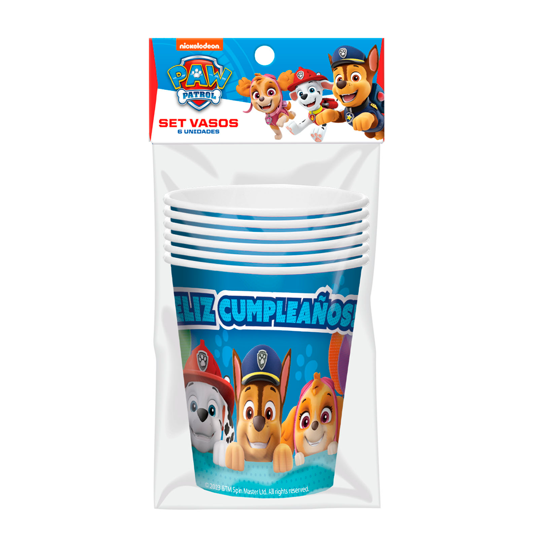 VASOS PAPEL PAW PATROL X6U