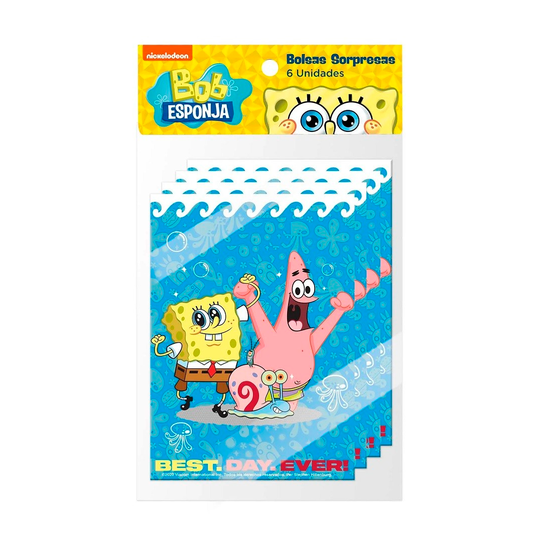 BOLSAS PARA SORPRESA BOB ESPONJA X6U