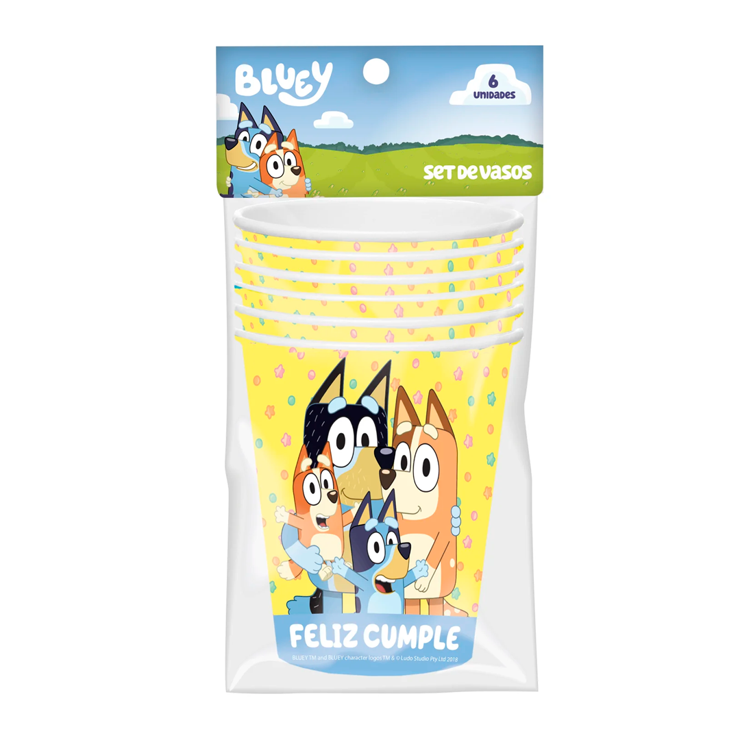 VASOS PAPEL BLUEY X6U