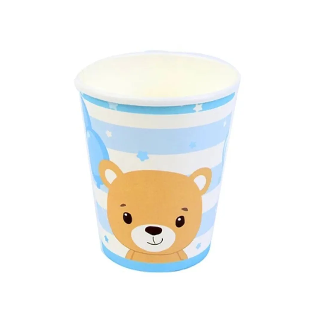 VASOS DE CARTON OSO CELESTE X6U