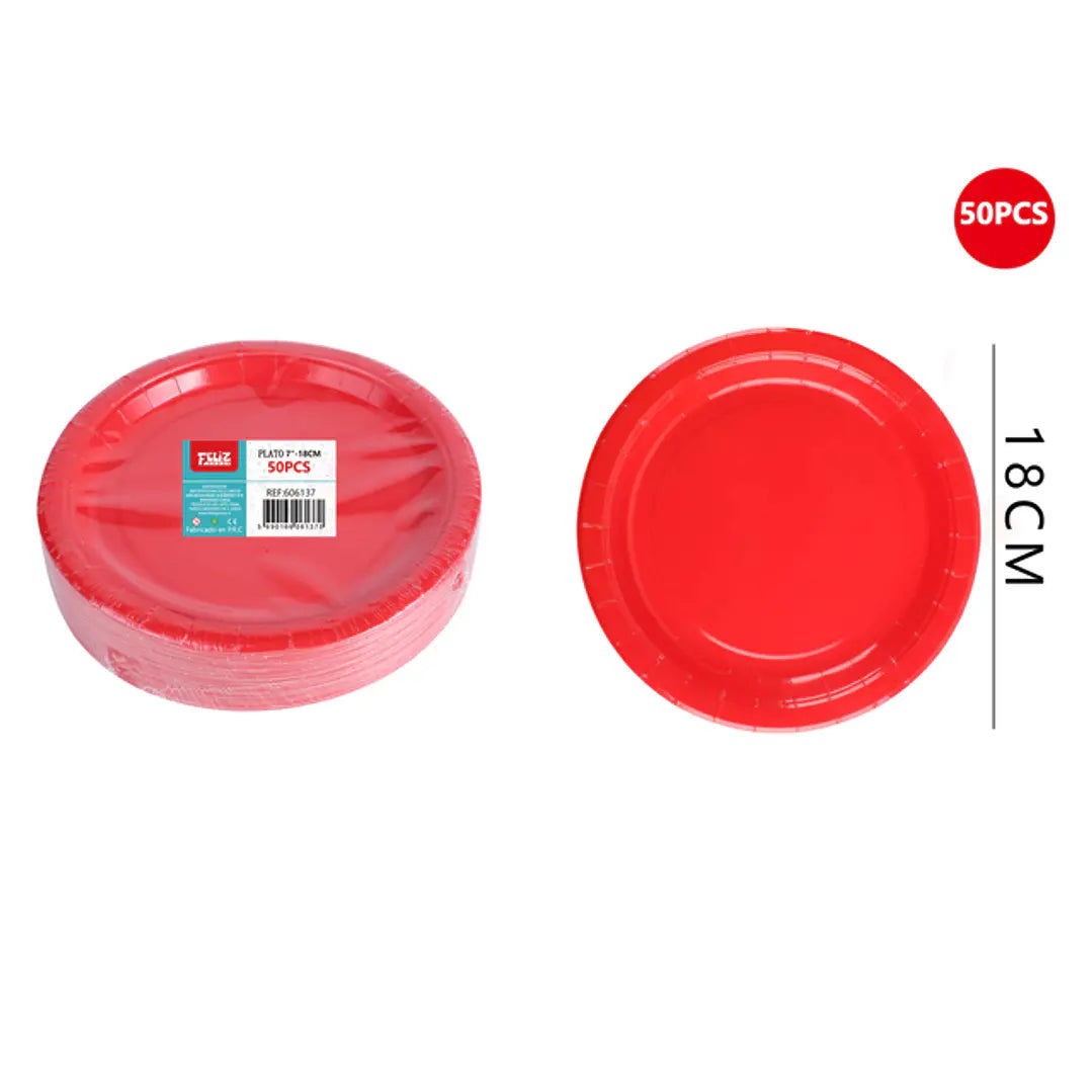 PLATO 7 ROJO CARTON X50U