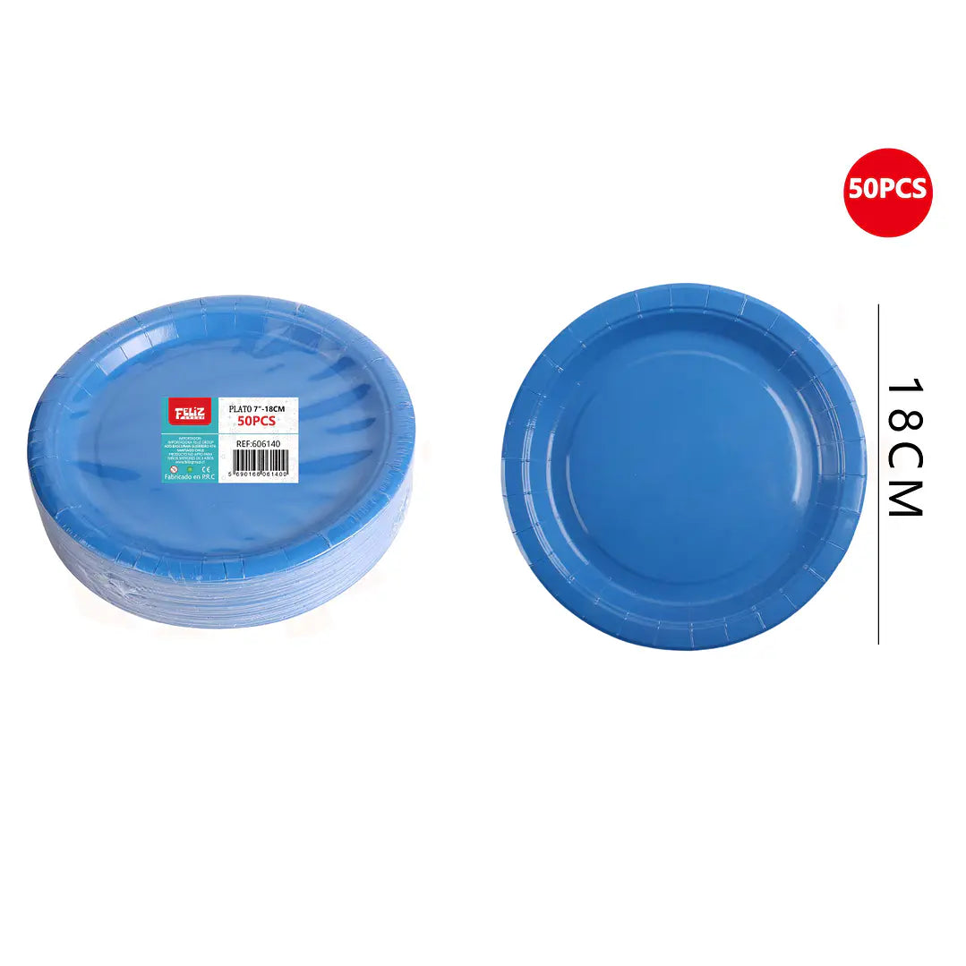PLATO 7 AZUL CARTON X50U