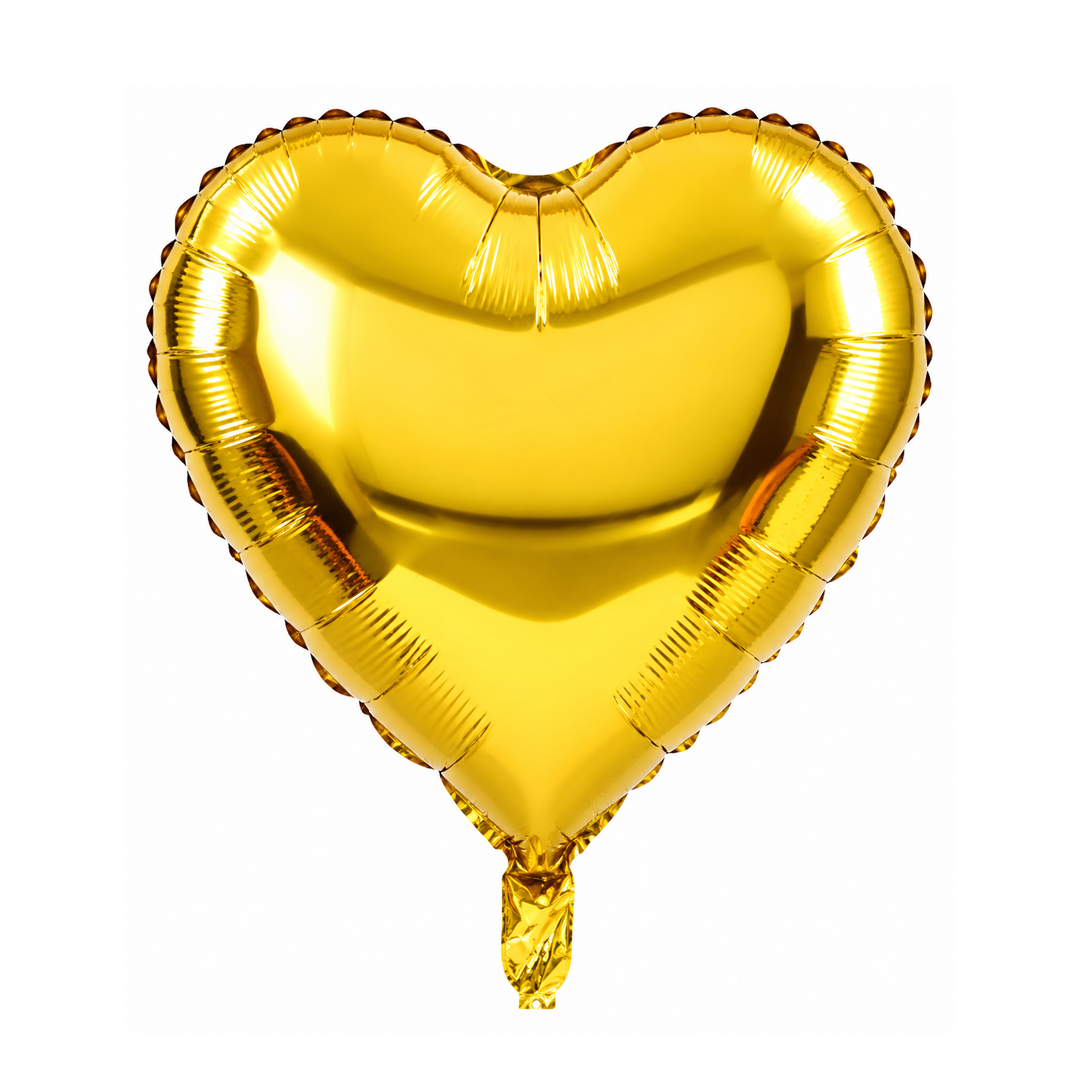 GLOBO METALIZADO FLOR DE CORAZONES DORADO 45CM X1U