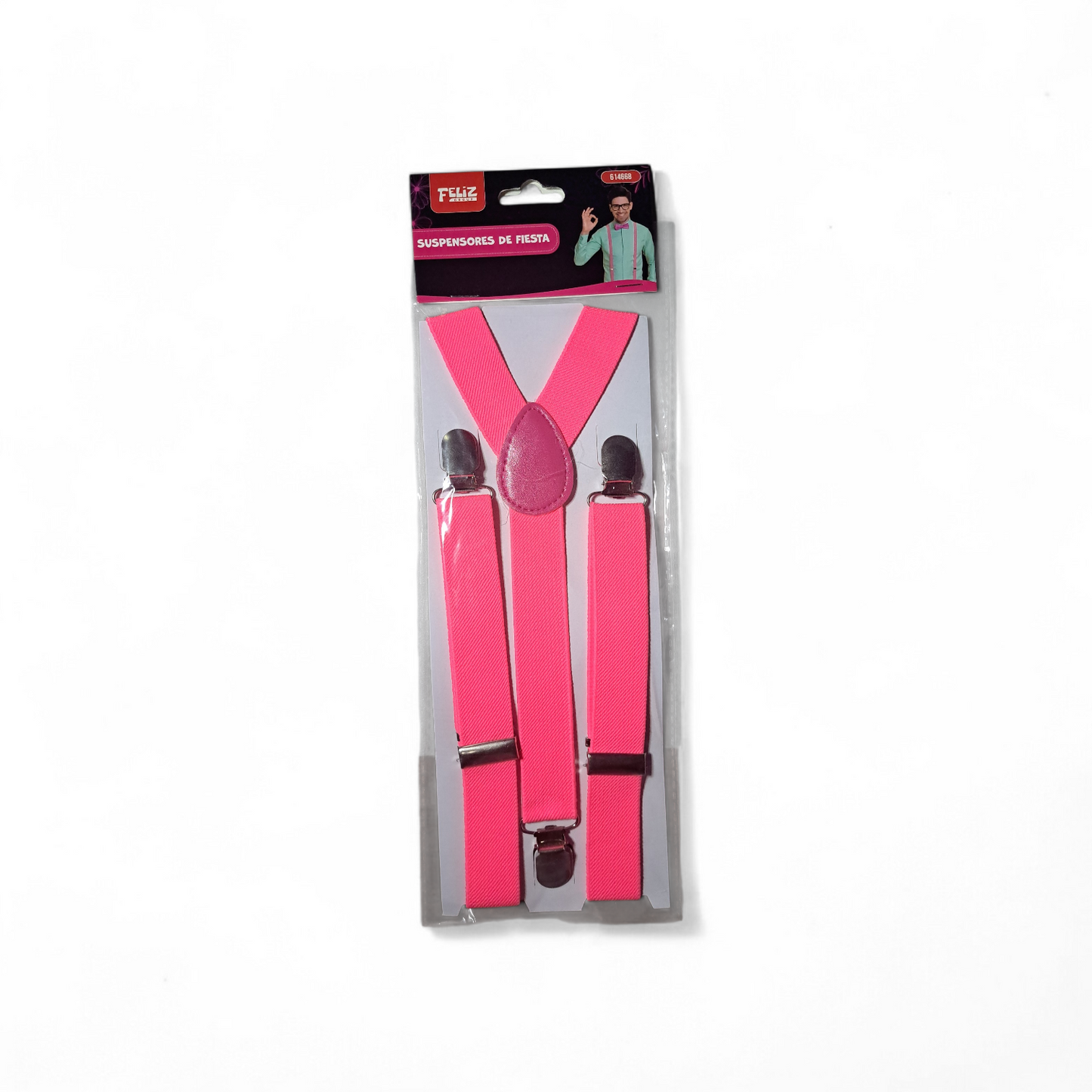 SUSPENDORES DE FIESTA FLUOR FUCSIA X1U