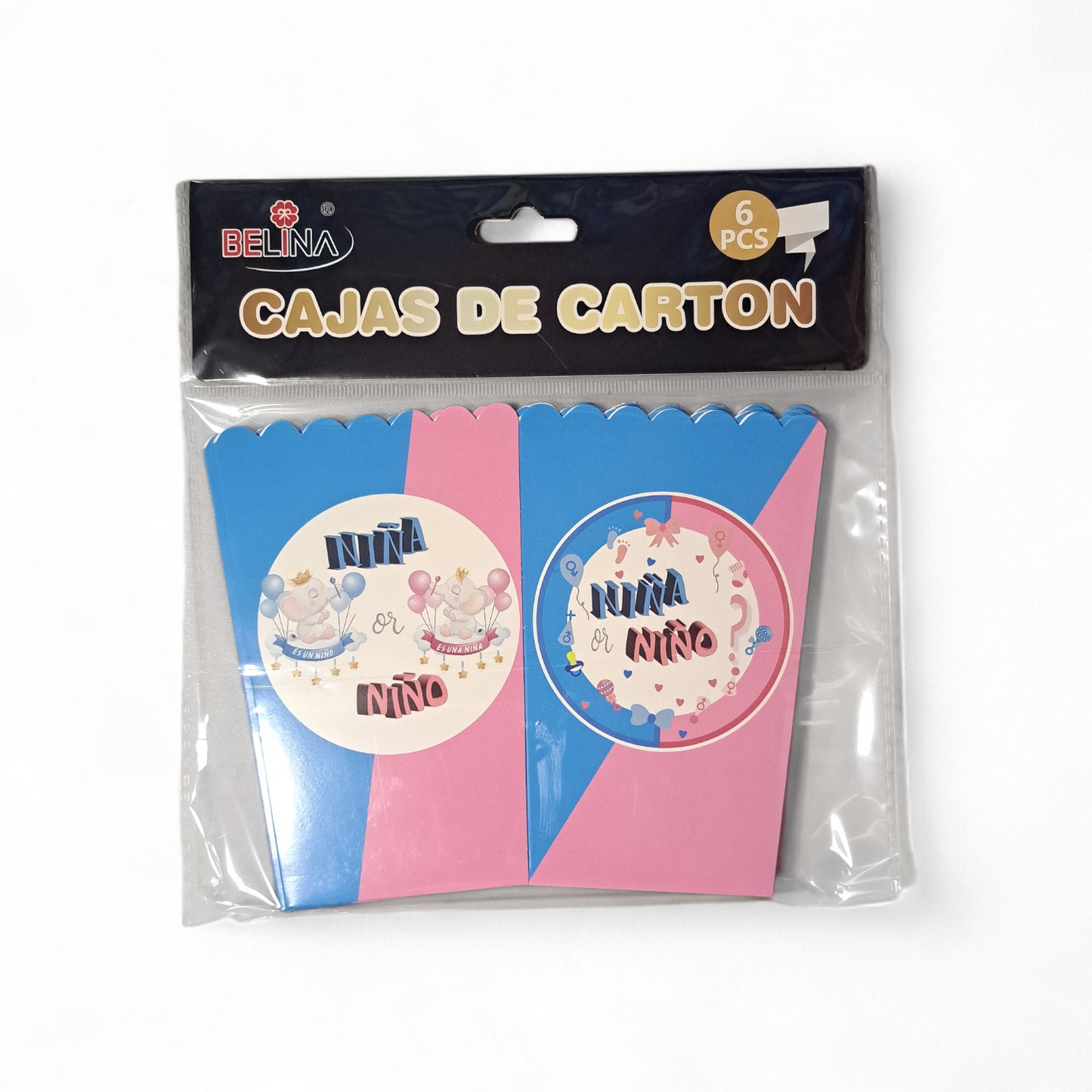 CAJAS PARA POPCORNS "NIÑA O NIÑO" X6U