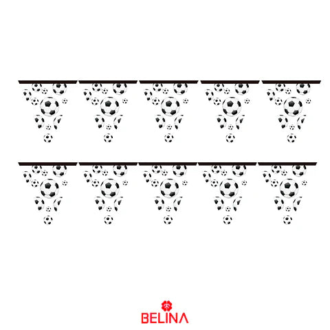 BANDERIN DE FUTBOL COLOR BLANCO Y NEGRO 3M X1U