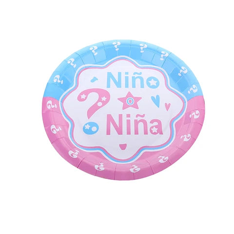 PLATOS DE CARTON REVELACION DE SEXO 23CM X6U