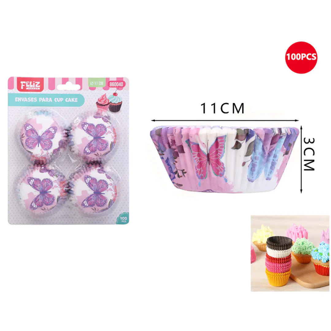 ENVASES CUP CAKE MARIPOSA X100U