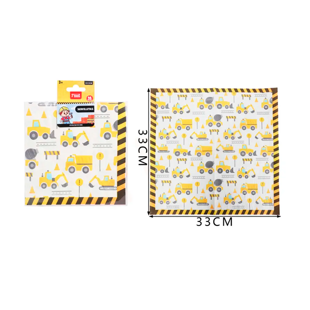 SERVILLETAS CONSTRUCCION X16U
