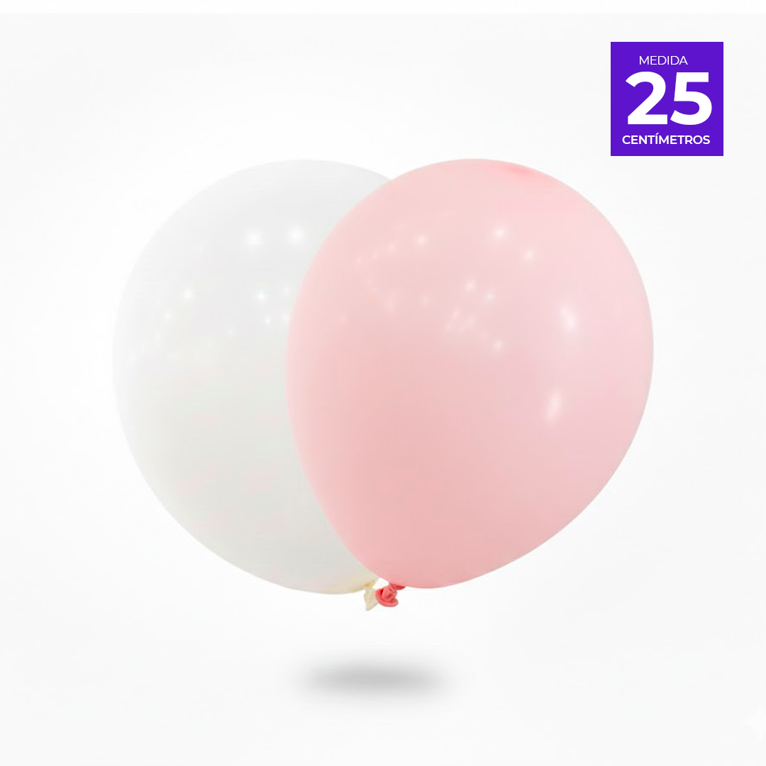 GLOBO LISO R10 X50U BLANCO/ROSADO