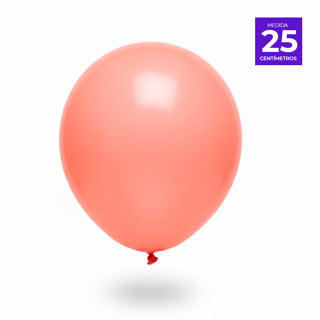 GLOBO LISO R10 X50U PASTEL ROJO