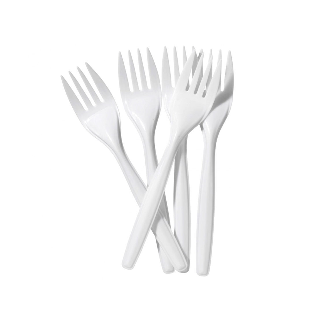 TENEDOR PLASTICO BLANCO X50U