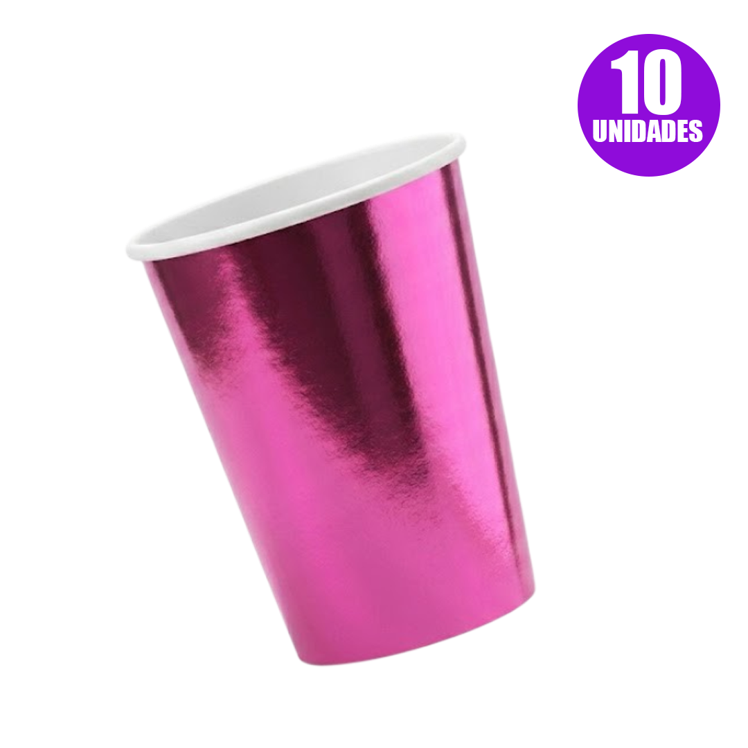 VASO POLIPAPEL X10 METAL ROSADO