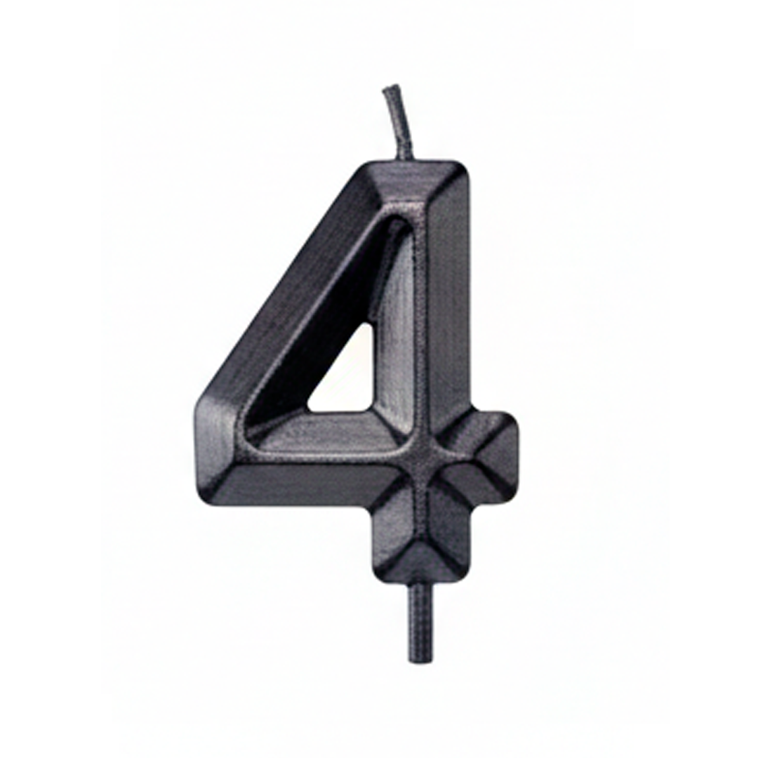 VELA CROMADA NEGRO N°4