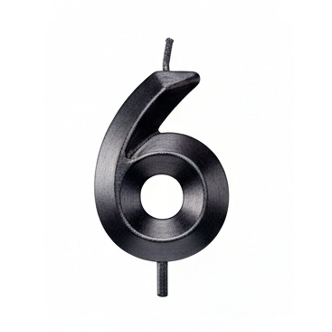 VELA CROMADA NEGRO N°6