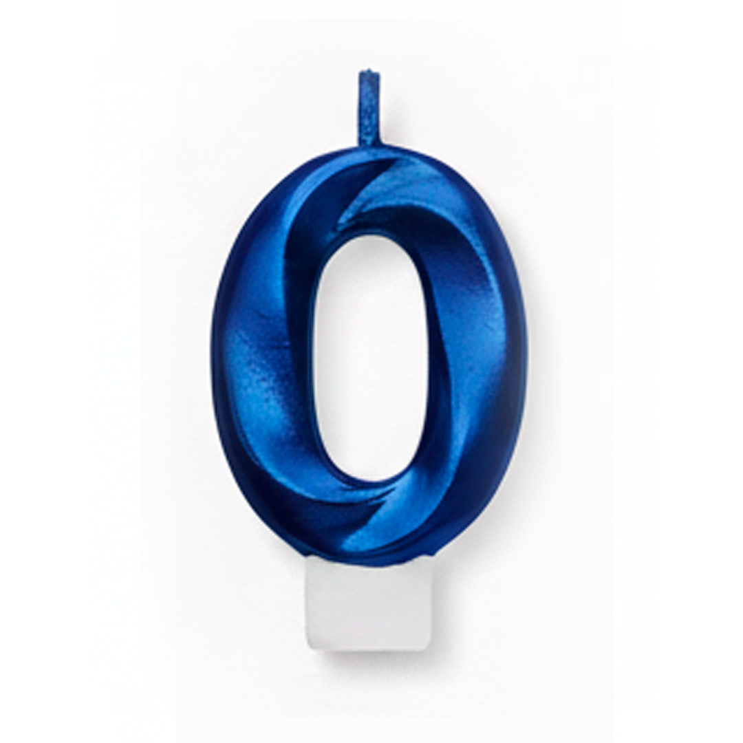 VELA CROMADA AZUL N°0