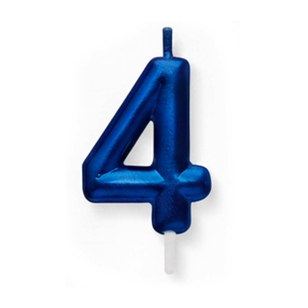 VELA CROMADA AZUL N°4