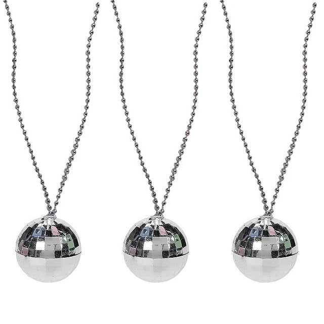 COLLAR PELOTAS DISCO PLATA X3U