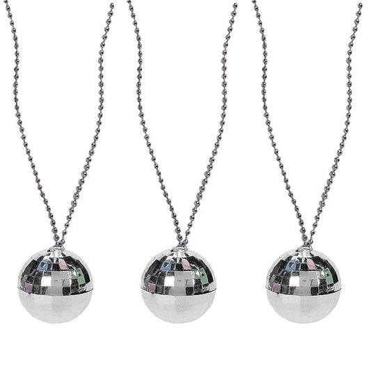 COLLAR PELOTAS DISCO PLATA X3U