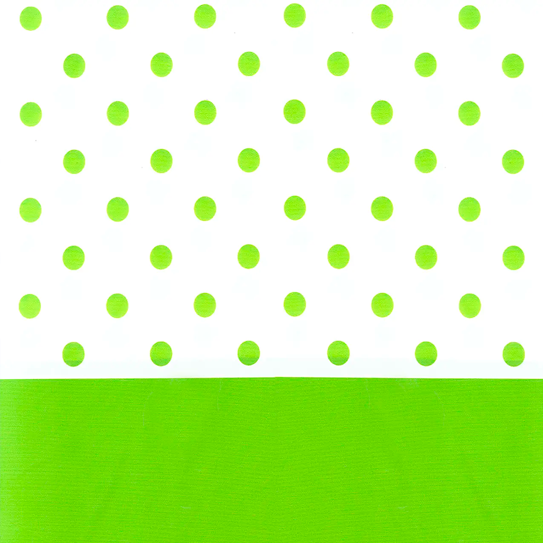 MANTEL PLASTICO PUNTOS VERDE LIMA 137X174CM X1U