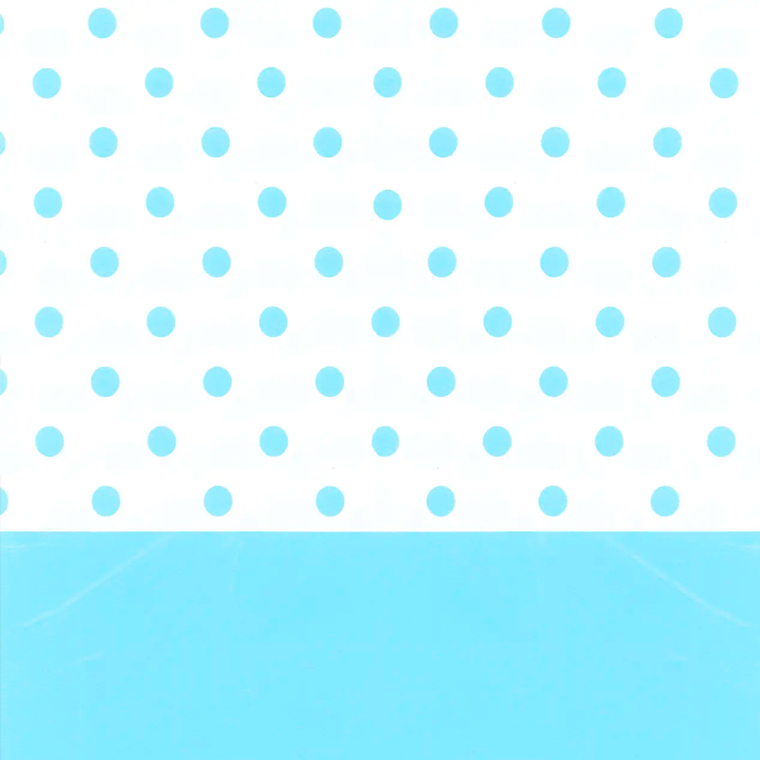 MANTEL PLASTICO PUNTOS CELESTE 137X174CM X1U