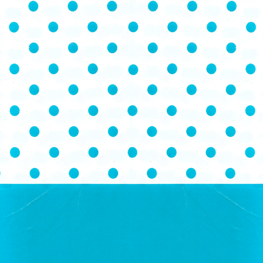 MANTEL PLASTICO PUNTOS TURQUESA 137X174CM X1U