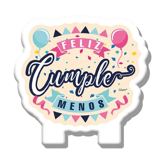 VELA FRASE "FELIZ CUMPLE MENOS" X1U