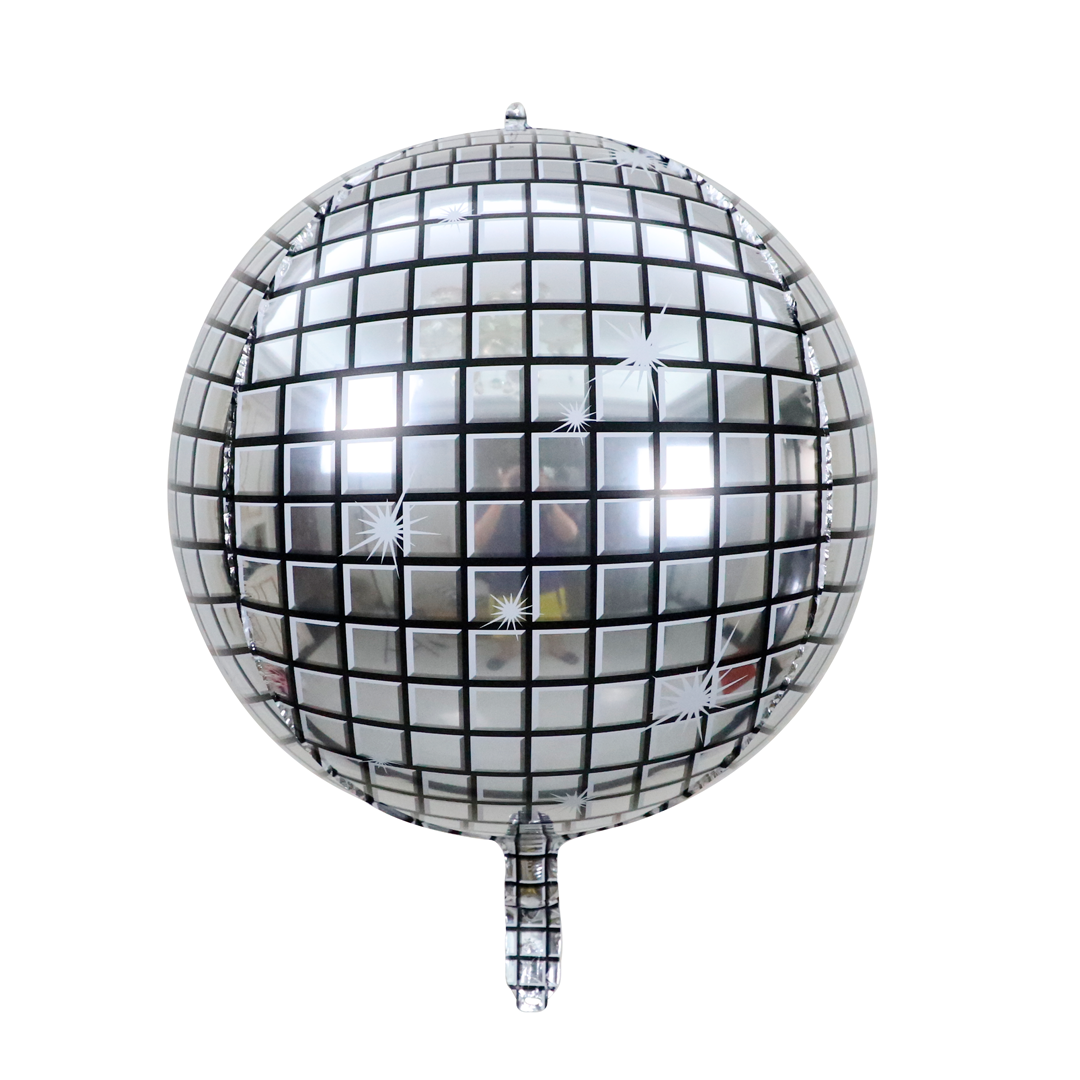 GLOBO FOIL REDONDO BOLA ESPEJO PLATEADA X1U