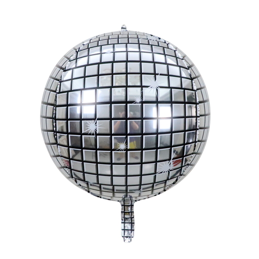 GLOBO FOIL REDONDO BOLA ESPEJO PLATEADA X1U