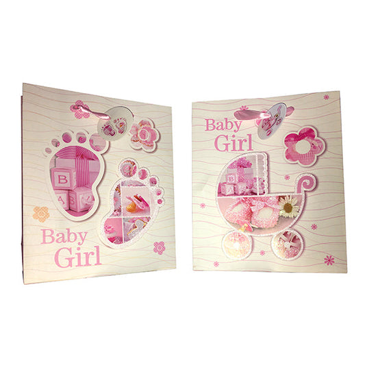 BOLSA REGALO BABY GIRL GLITTER GRANDE KIRAKIRA
