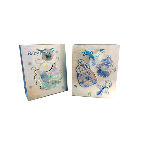 BOLSA REGALO BABY BOY GLITTER 3D CHICA