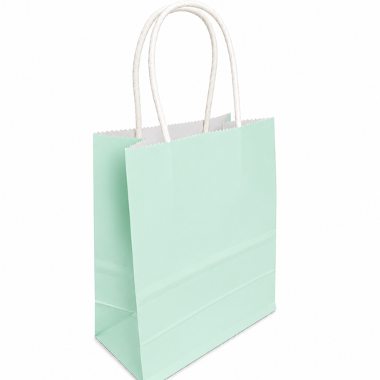 BOLSA REGALO KRAFT MENTA PASTEL 15X21X8 X1 UNI