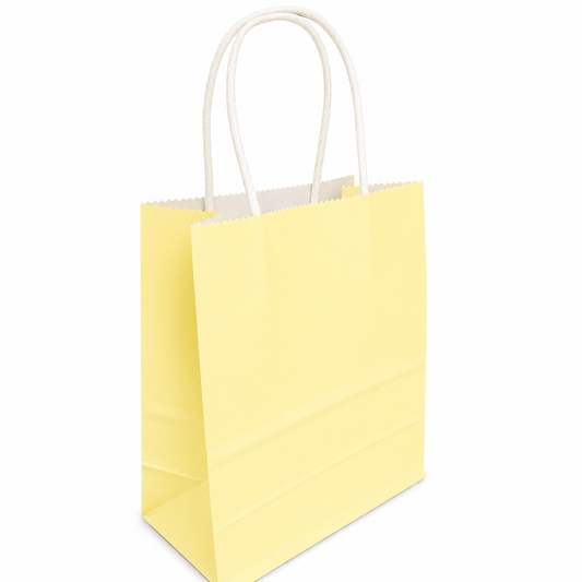 BOLSA REGALO KRAFT AMARILLO PASTEL 15X21X8 X1 UNI