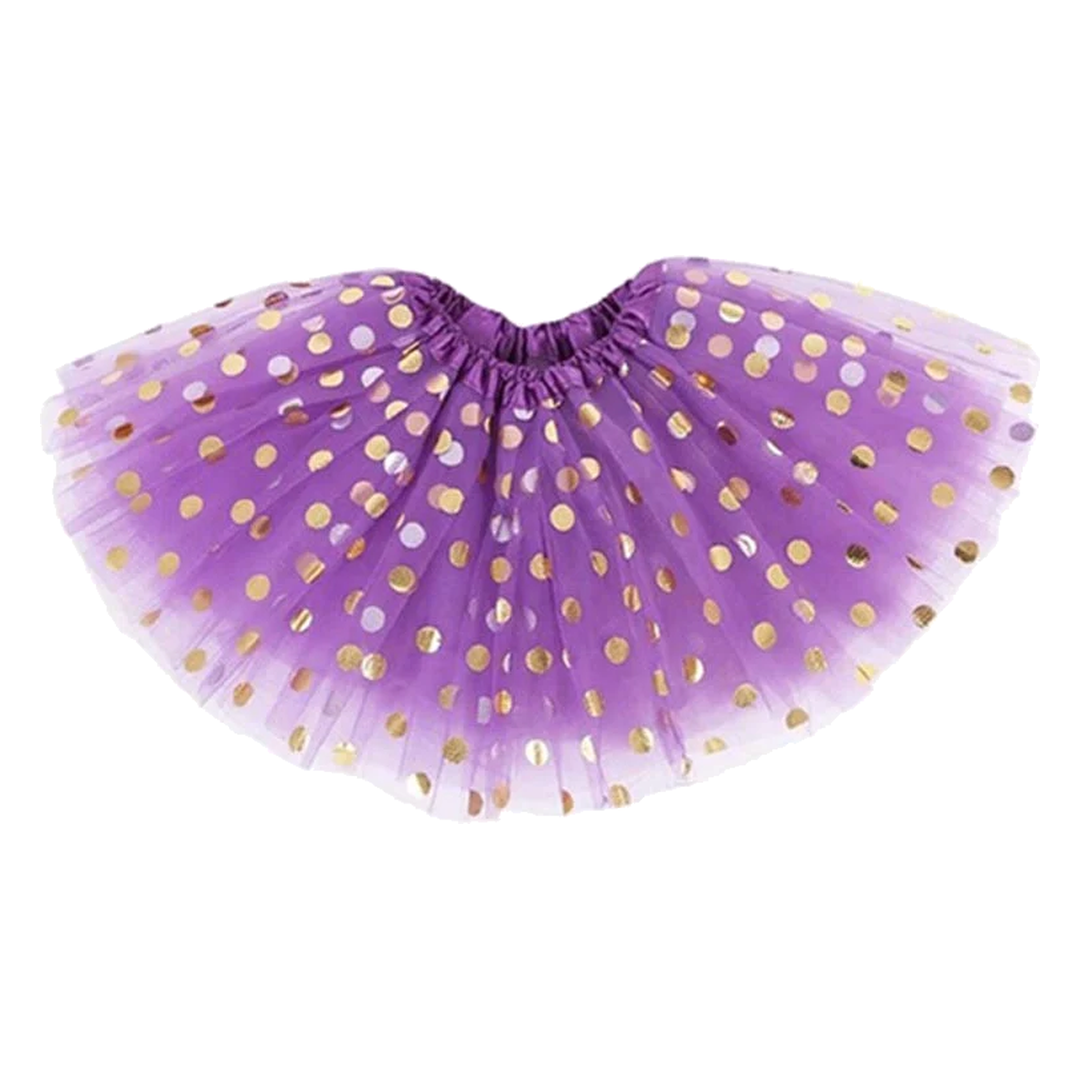 TUTU MORADO LUNARES DORADOS