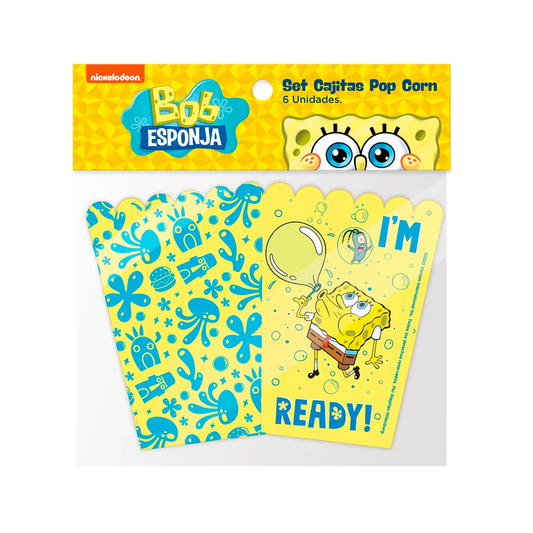 CAJITAS POP CORN BOB ESPONJA X6U