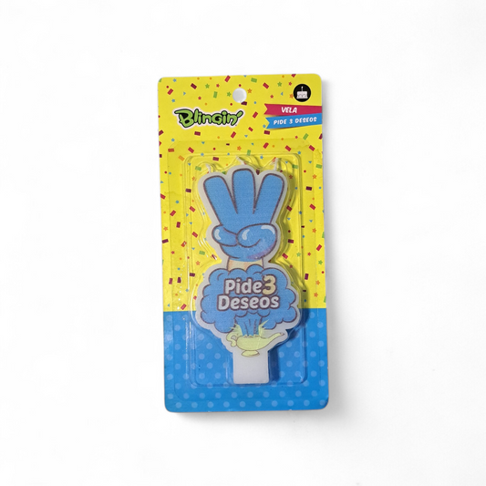 VELA FRASE "PIDE 3 DESEOS" X1U