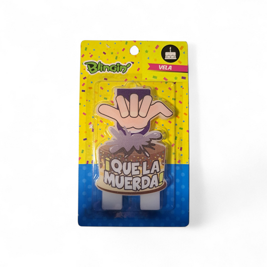 VELA FRASE "QUE LA MUERDA" X1U