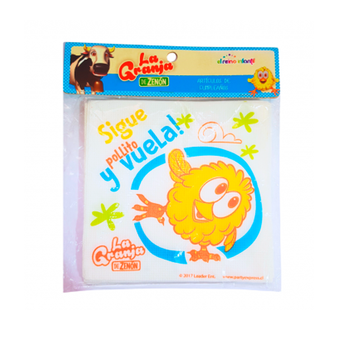 SERVILLETAS LA GRANJA DE ZENON POLLITO X12U