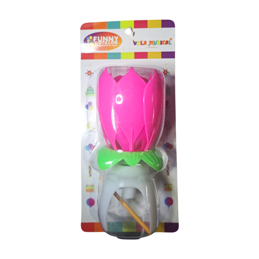 VELA FLOR MUSICAL 12X6CM BOX