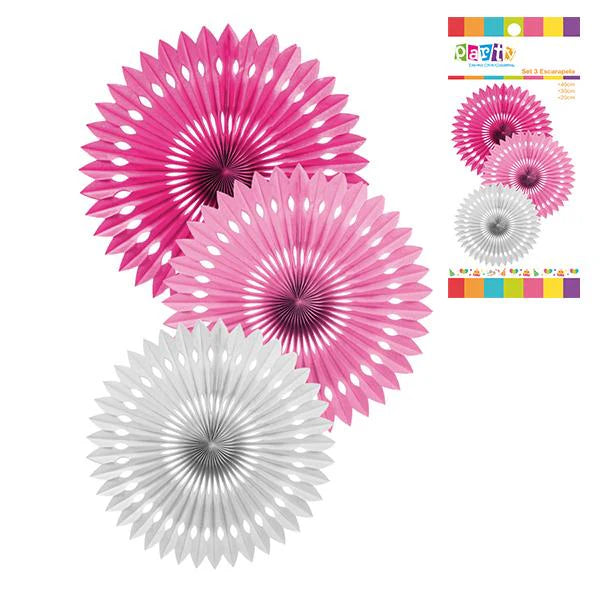 GUIRNALDA ESCARAPELA FUCSIA/ROSA/BLANCA X3U