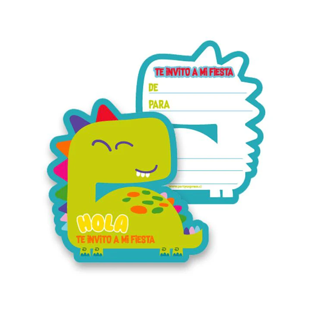 TARJETA DE INVITACION DINO PARTY X6U