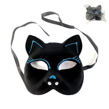 ANTIFAZ DE GATO NEGRO GLITTER FUCSIA X1U