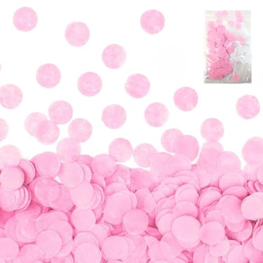 CONFETTI PAPEL REDONDO 2CM ROSA X1U