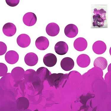 CONFETTI PAPEL REDONDO METAL 2CM ROSA X1U