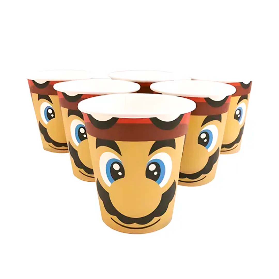 VASO POLIPAPEL MARIO BROS X6U