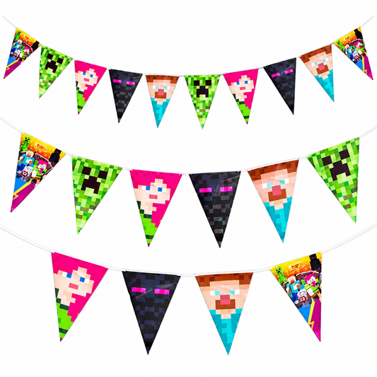 BANDERIN DECORATIVO MINECRAFT X6U